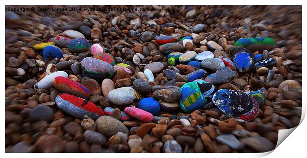 Painted Pebbles Print by Karen Magee