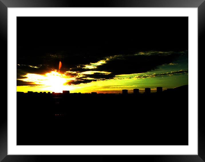 Sunset Framed Mounted Print by George Thurgood Howland