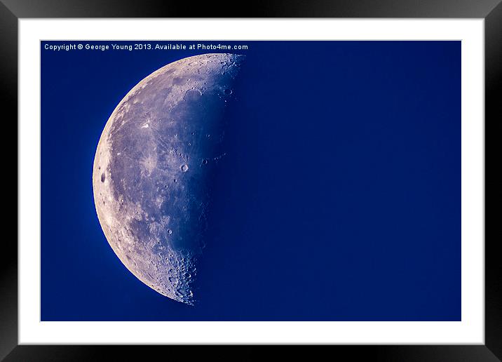 Moon at daylight Framed Mounted Print by George Young