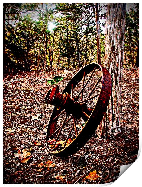 Rusty Wheel Print by Pics by Jody Adams