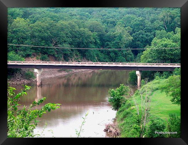 The Bridge over Neosho River Framed Print by Pics by Jody Adams