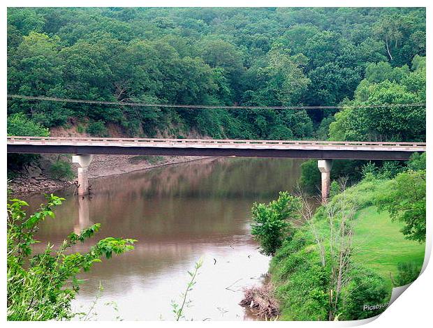 The Bridge over Neosho River Print by Pics by Jody Adams