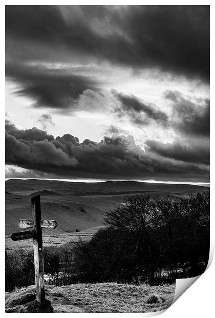 Signpost in the Peak District Print by Andy McGarry