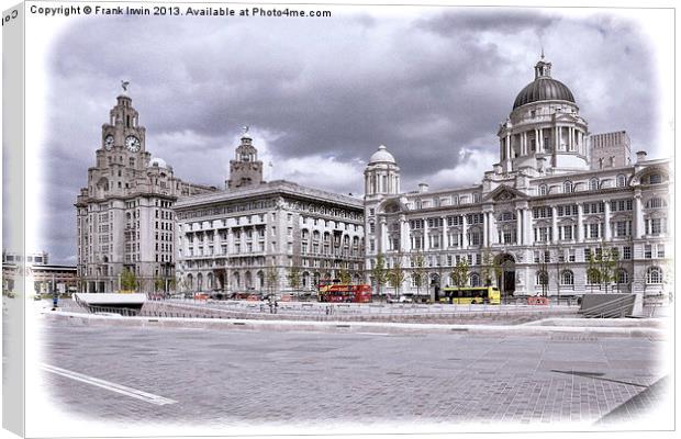 Liverpools Three Graces Canvas Print by Frank Irwin