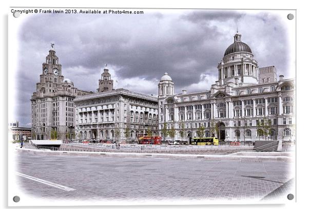 Liverpools Three Graces Acrylic by Frank Irwin