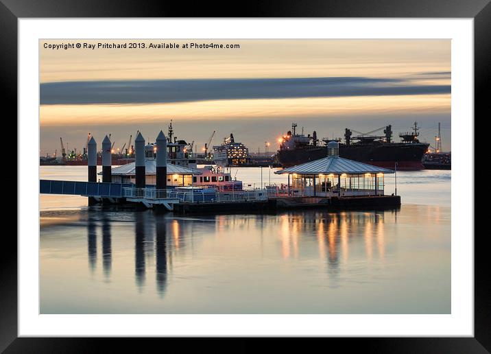 South Shields Ferry Landing Framed Mounted Print by Ray Pritchard