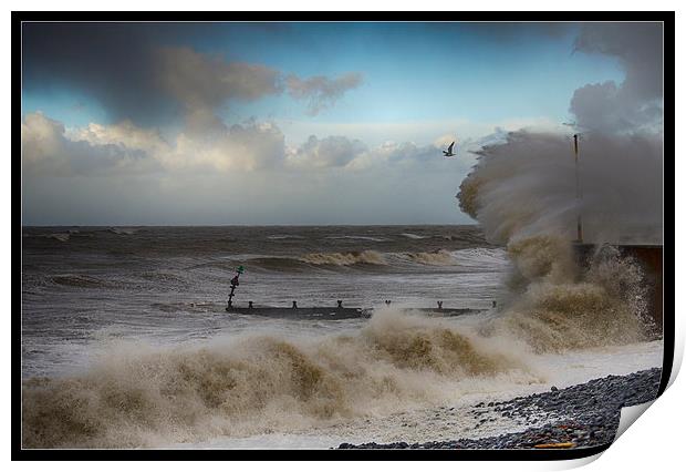 storm at sea aberaeron Print by Andrew chittock