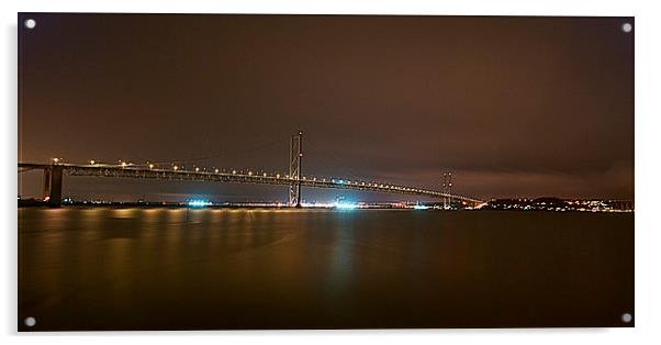 Forth road bridge at night Acrylic by Stuart Jack