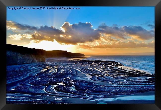 Traeth Mawr Sunrise Framed Print by Paula J James
