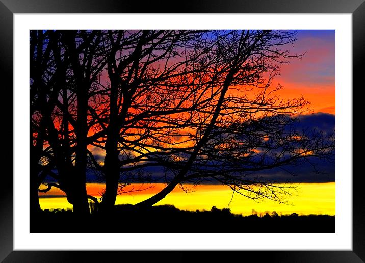 winter skies Framed Mounted Print by Jon Clifton