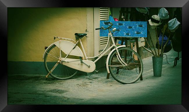 Retro pushbike in Soller Mallorca Framed Print by Greg Marshall