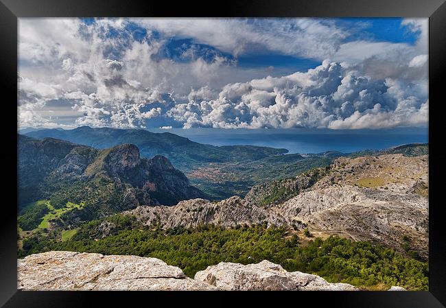 Soller Mallorca from Puig Ofre Framed Print by Greg Marshall