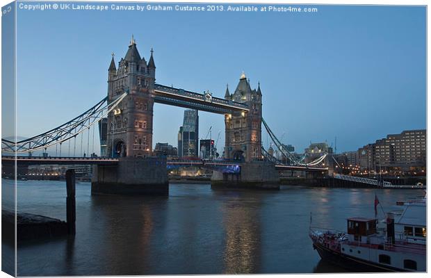 Tower Bridge, London Canvas Print by Graham Custance