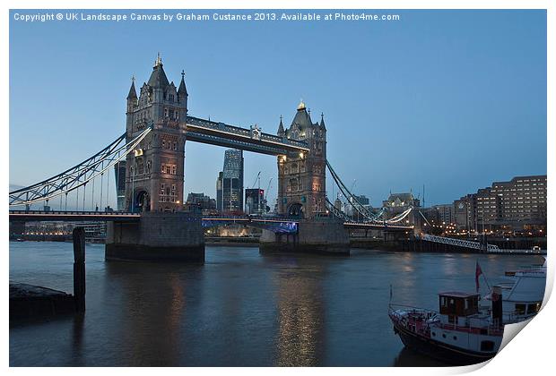 Tower Bridge, London Print by Graham Custance
