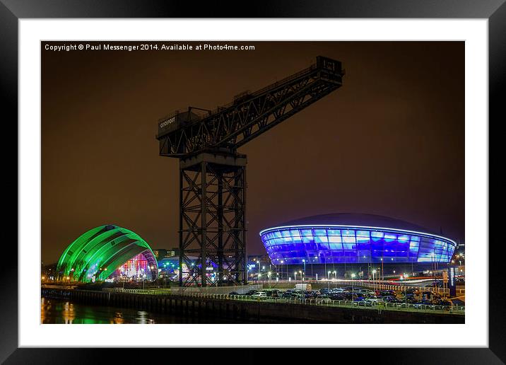 Glasgow at Night Framed Mounted Print by Paul Messenger