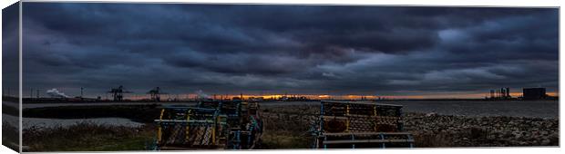 River Tees Industrial Panorama sunset Canvas Print by Greg Marshall