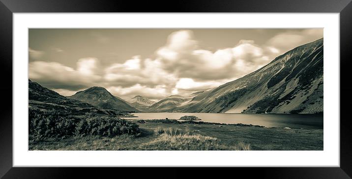 Wastwater panorama looking to Scafell Framed Mounted Print by Greg Marshall
