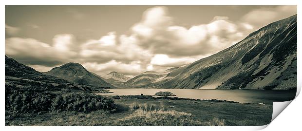 Wastwater panorama looking to Scafell Print by Greg Marshall