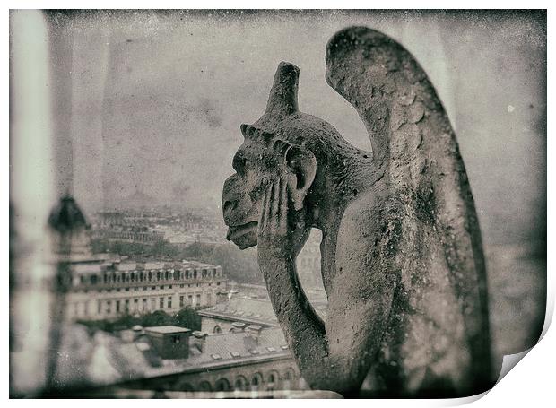 Stryga Gargoyle Notre-Dame Paris Print by Greg Marshall