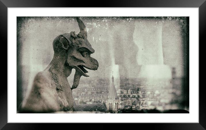 Goat Gargoyle Notre-Dame Paris Framed Mounted Print by Greg Marshall