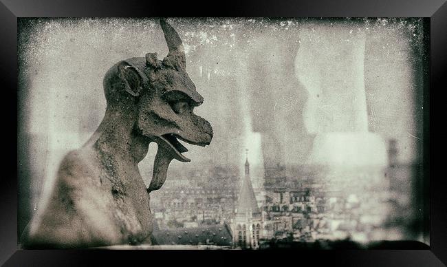 Goat Gargoyle Notre-Dame Paris Framed Print by Greg Marshall
