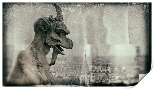 Goat Gargoyle Notre-Dame Paris Print by Greg Marshall