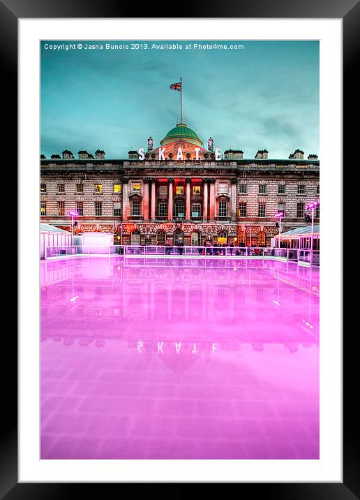 Skating at Somerset House Framed Mounted Print by Jasna Buncic