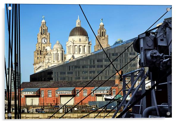 Liverpool Liver Building Acrylic by Gary Kenyon