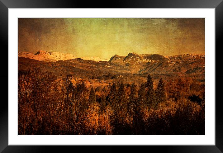 Langdale Pikes - Lake District Framed Mounted Print by Andy McGarry