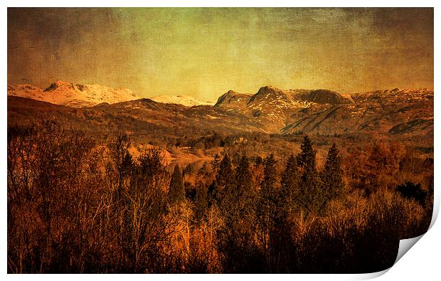 Langdale Pikes - Lake District Print by Andy McGarry