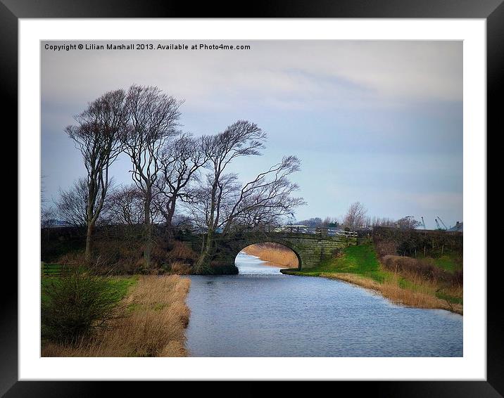 Lancaster Canal. Framed Mounted Print by Lilian Marshall