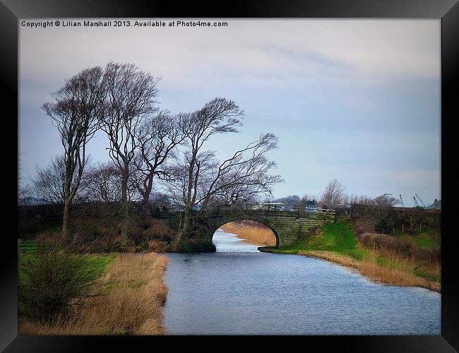 Lancaster Canal. Framed Print by Lilian Marshall