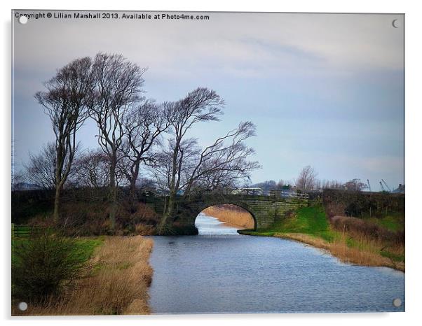 Lancaster Canal. Acrylic by Lilian Marshall