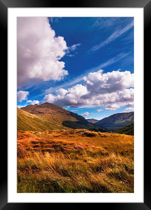 Sunny Day at Rest and Be Thankful. Scotland Framed Mounted Print by Jenny Rainbow