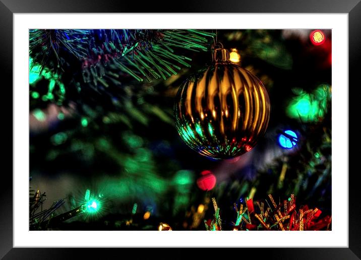 Christmas tree decorations Framed Mounted Print by Steve Hughes