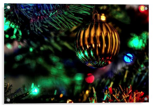 Christmas tree decorations Acrylic by Steve Hughes