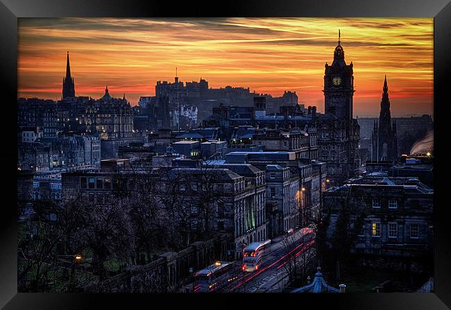 Edinburgh Sunset from Calton Hill Framed Print by Leo Jaleo 