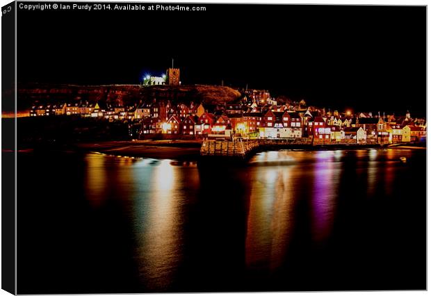 Night at Whitby Canvas Print by Ian Purdy