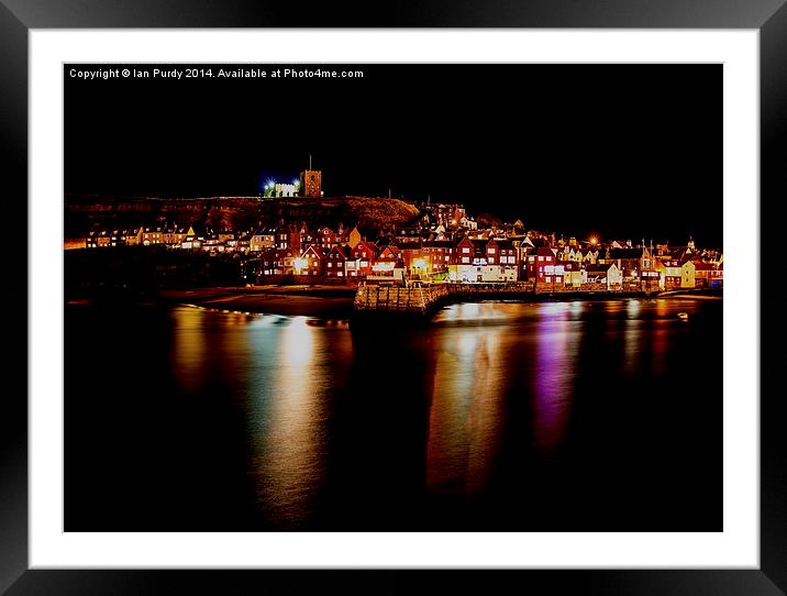 Night at Whitby Framed Mounted Print by Ian Purdy