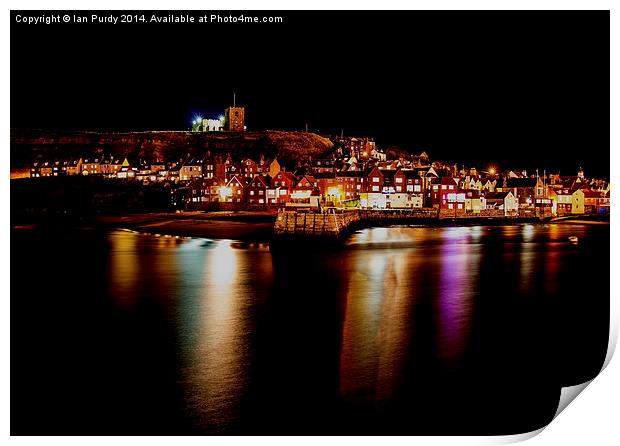 Night at Whitby Print by Ian Purdy