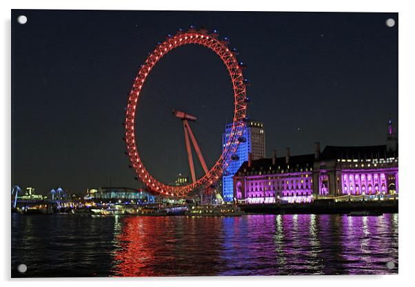 London Eye in Colour Acrylic by Elaine Davis