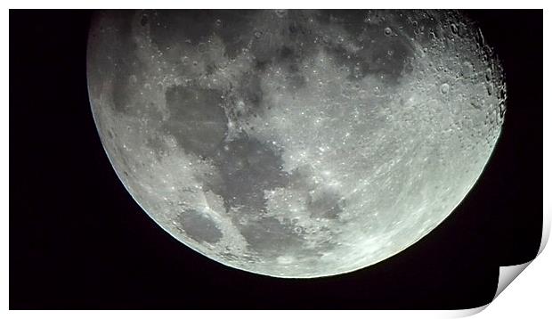 shot of moon Print by nick wastie