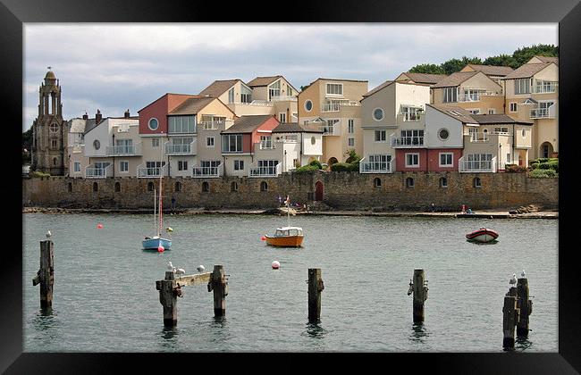 Scenic view of Swanage Framed Print by Karen Broome