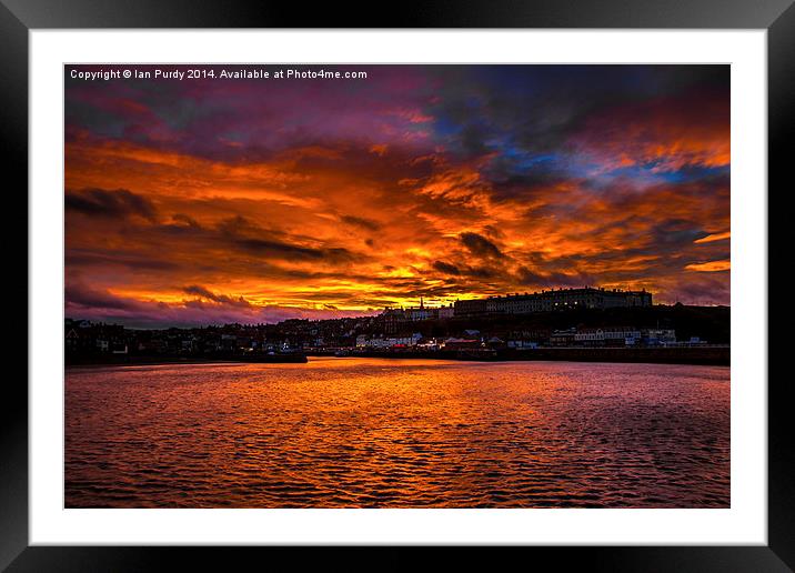 Sunset over Whitby Framed Mounted Print by Ian Purdy