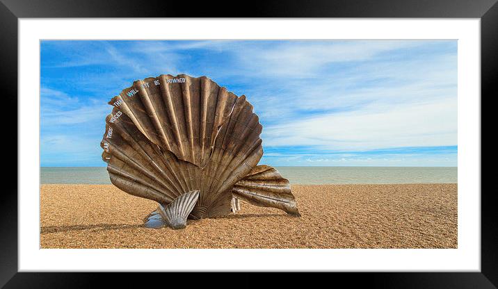 The Scallop Aldeburgh Beach Framed Mounted Print by Roz Greening