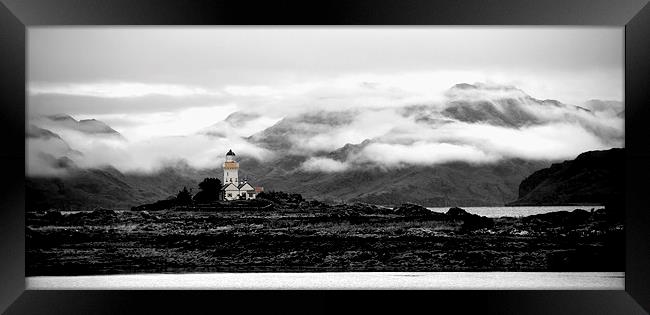 Armadale Lighthouse Isle of Skye Black and white Framed Print by James Meacock