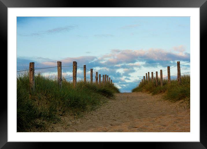 Sandy path leading to the sea Framed Mounted Print by Ian Jones