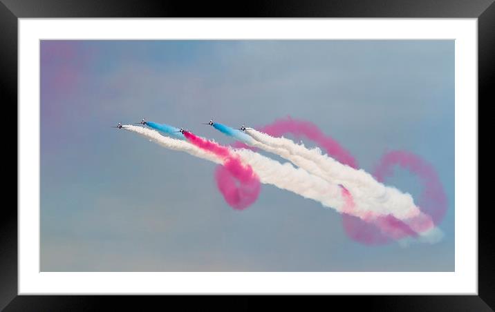 Five Red Arrows display Framed Mounted Print by Kenneth Dear