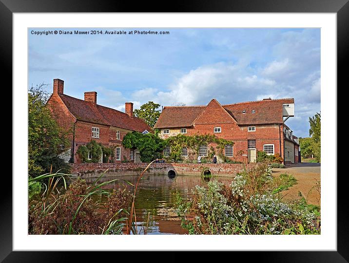 Flatford Mill river Stour, Framed Mounted Print by Diana Mower