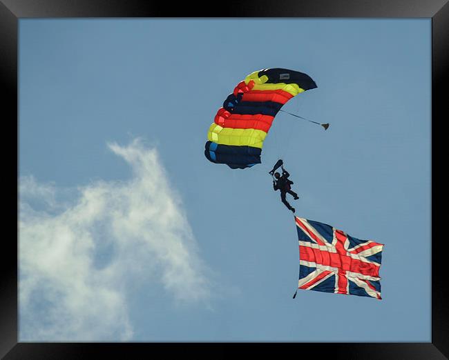 union jack flying high Framed Print by nick wastie